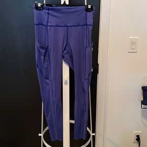 Lululemon purple blue running tights - ankle length - size 6